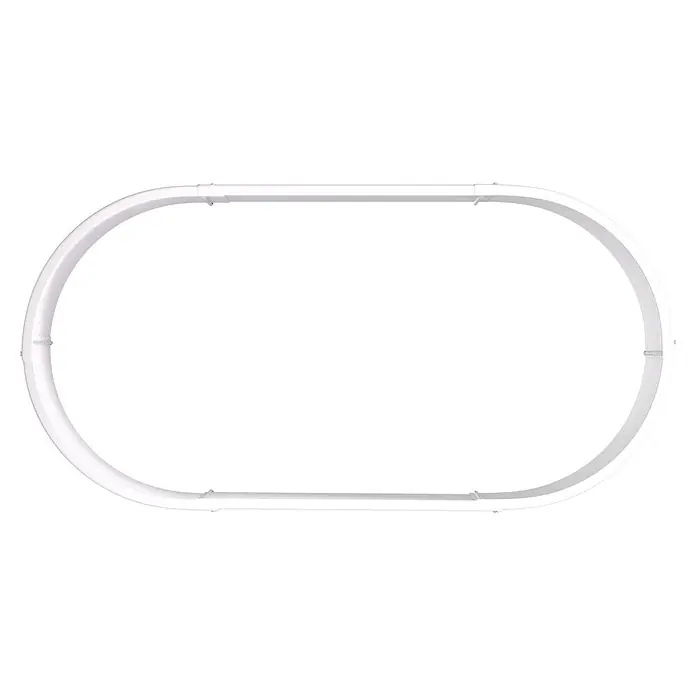 Vitavia Hochbeet Terra 858 - 162 x 82 x 85,8 cm, Zincalume®, Blank - Weißes ovales Gardinenschienensystem.