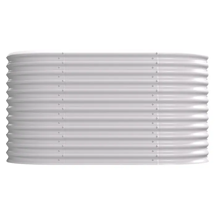 Vitavia Hochbeet Terra 858 - 162 x 82 x 85,8 cm, Zincalume®, Blank - Gebogenes, weißes Wellblechpanel mit zwei genieteten Nähten, passend für Hochbeet oder Wassertank.