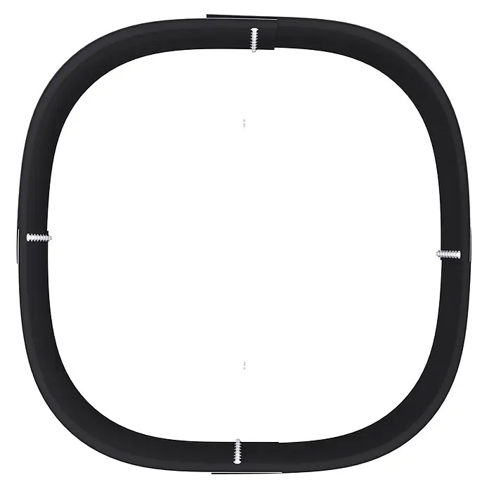 Vitavia Hochbeet Terra 630 - 82 x 82 x 63 cm, Zincalume®, Blank - Schwarzes, flexibles ovales Band mit vier Befestigungsschrauben.