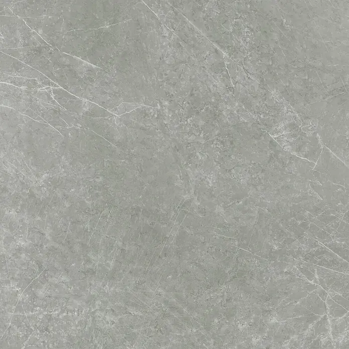 SanDesign Acryl-Verbundplatte - 100 x 250 cm, Grau Marble - Graue Marmorfliese mit weißer Maserung.