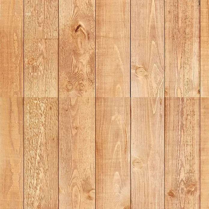 SanDesign Alu-Verbundplatte - 100 x 250 cm, Wood Panel - Hellbraune Holzbretter mit natürlicher Maserung und Astlöchern, geeignet für Boden oder Verkleidung.