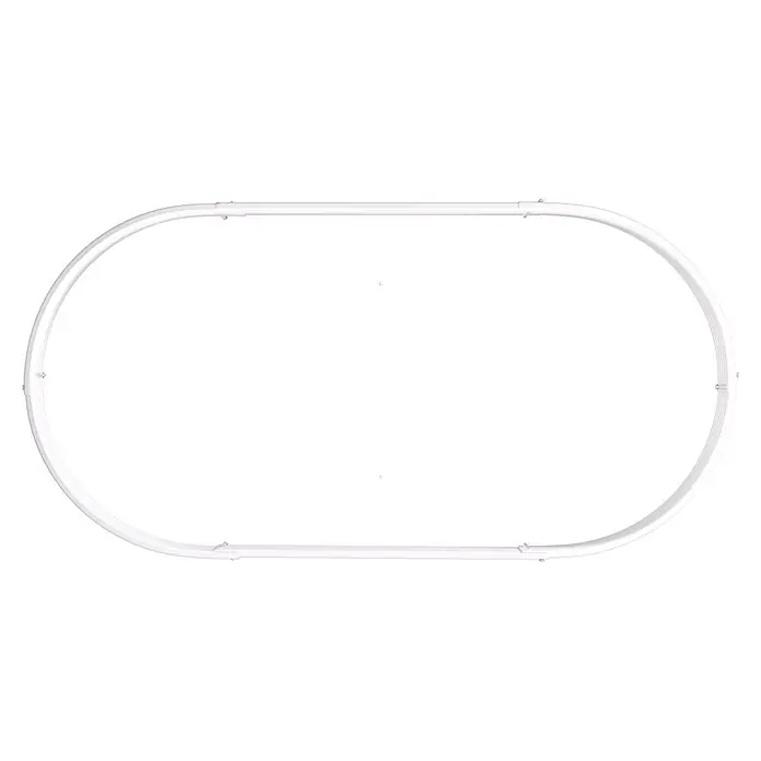Vitavia Hochbeet Terra 401 - 162 x 82 x 40,1 cm, Zincalume®, Blank - Weißer, beleuchteter ovaler Schienenkreis.