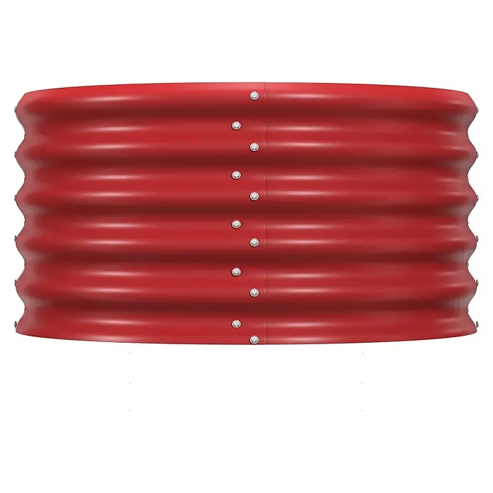 Vitavia Hochbeet Terra 401 - 162 x 82 x 40,1 cm, Zincalume®, Rubin - Rotes Hochbeet aus Wellblech mit Nieten.
