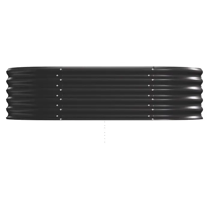 Vitavia Hochbeet Terra 401 - 162 x 82 x 40,1 cm, Zincalume®, Schwarz - Langes, gewelltes schwarzes Metallpaneel mit Nieten, geeignet für ein Hochbeet.