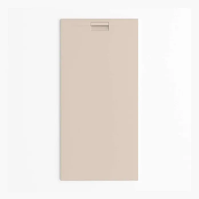 Poalgi Duschwanne Supra - L x B: 180 x 70 cm, Verbundwerkstoff, Perla - Rechteckige, hellbeigefarbene Duschwanne mit integrierter, rechteckiger Ablaufrinne.