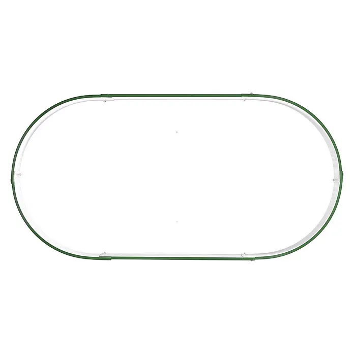 Vitavia Hochbeet Terra 401 - 162 x 82 x 40,1 cm, Zincalume®, Seegras - Grüne und weiße ovale Laufschiene mit inneren Führungen.