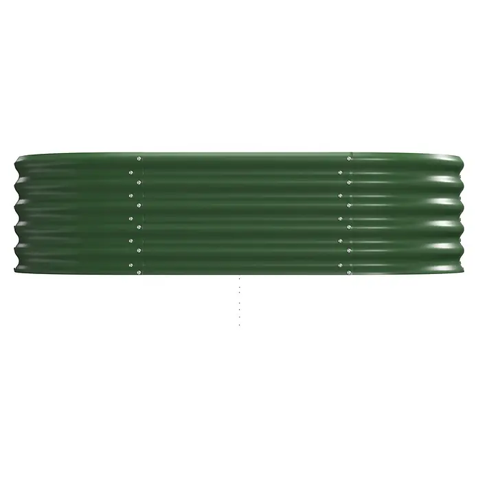 Vitavia Hochbeet Terra 401 - 162 x 82 x 40,1 cm, Zincalume®, Seegras - Dunkelgrünes Wellblech Hochbeetwand mit sichtbaren Befestigungen.
