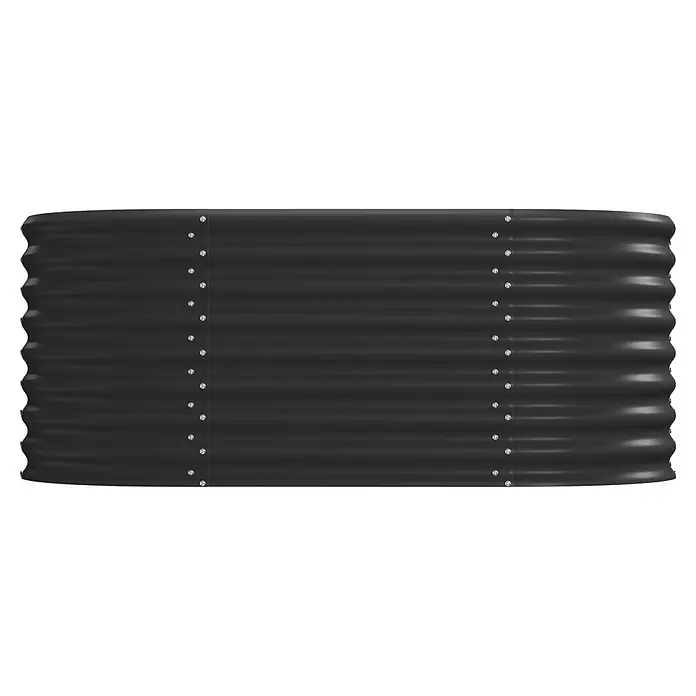 Vitavia Hochbeet Terra 630 - 162 x 82 x 63 cm, Zincalume®, Schwarz - Schwarzes, gewelltes Metall-Hochbeet mit sichtbaren Befestigungen.