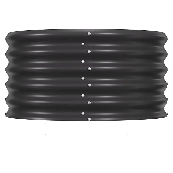 Vitavia Hochbeet Terra 401 - 162 x 82 x 40,1 cm, Zincalume®, Schwarz - Dunkelgraues Hochbeet aus Wellblech mit sichtbaren Nieten.