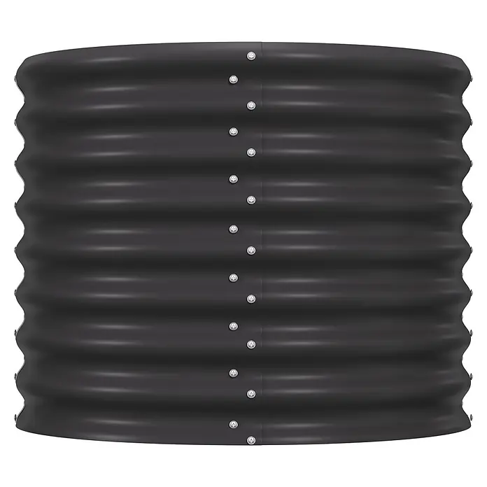 Vitavia Hochbeet Terra 630 - 162 x 82 x 63 cm, Zincalume®, Schwarz - Rundes schwarzes Wellblech-Hochbeet mit Nieten.