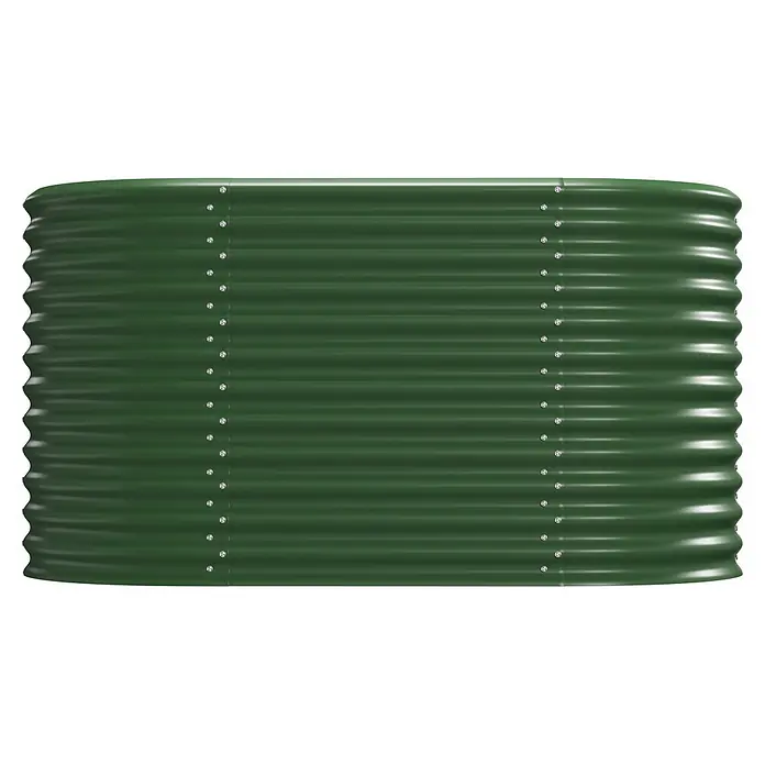 Vitavia Hochbeet Terra 858 - 162 x 82 x 85,8 cm, Zincalume®, Seegras - Dunkelgrünes Wellblech-Pflanzbeet-Segment mit vertikalen Nieten.