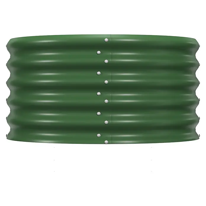 Vitavia Hochbeet Terra 401 - 162 x 82 x 40,1 cm, Zincalume®, Seegras - Grünes Hochbeet aus Wellblech mit sichtbaren Nieten.