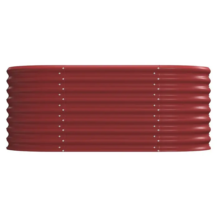 Vitavia Hochbeet Terra 630 - 162 x 82 x 63 cm, Zincalume®, Rubin - Rotes Wellblech-Hochbeet mit Nieten.