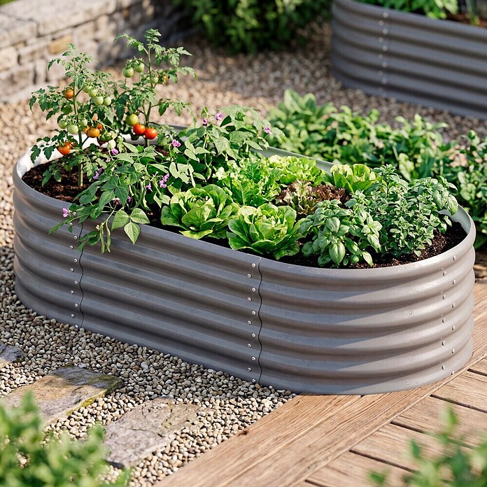 Vitavia Hochbeet Terra 401 (162 x 82 x 40,1 cm, Zincalume®, Granit) | BAUHAUS