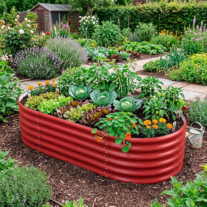 Vitavia Hochbeet Terra 401 (162 x 82 x 40,1 cm, Zincalume®, Rubin) | BAUHAUS