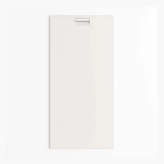 Poalgi Duschwanne Supra - L x B: 180 x 70 cm, Verbundwerkstoff, Blanco - Rechteckige cremefarbene Duschwanne mit horizontalem Schlitzablauf oben.