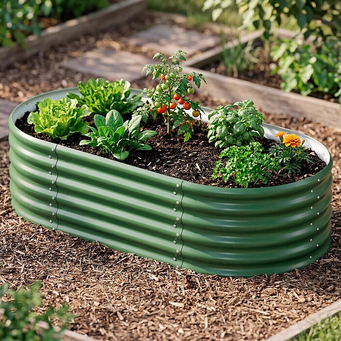 Vitavia Hochbeet Terra 401 (162 x 82 x 40,1 cm, Zincalume®, Seegras) | BAUHAUS