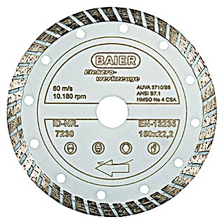 Baier Diamant-Trennscheibe Allround Turbo (Baustellenmaterialien, Arbeitsdurchmesser: 150 mm, Gesintert)