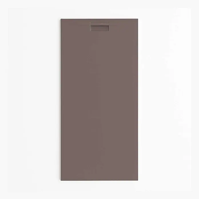 Poalgi Duschwanne Supra - L x B: 120 x 90 cm, Verbundwerkstoff, Braun - Rechteckige Duschtasse in Mokka mit integriertem linearen Ablauf.