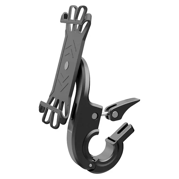 Hama Handyhalter 00201975 für E-Bike schnelle Anbringung Silikon drehbar universal - Schwarz - Dunkelgrauer Smartphone-Halter mit verstellbarer Aufnahme und Lenkerklemme.