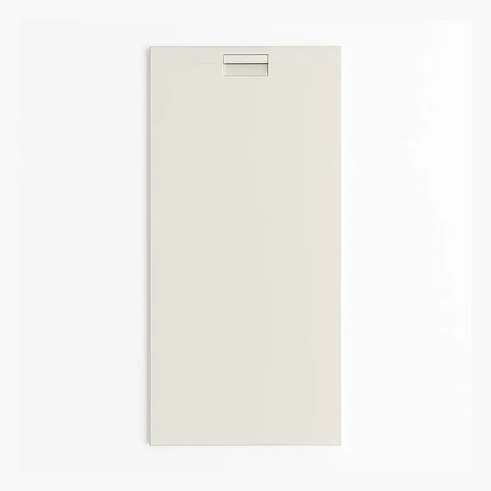 Poalgi Duschwanne Supra - L x B: 160 x 90 cm, Verbundwerkstoff, Marfil - Rechteckige hellbeige Duschwanne mit integriertem linearem Ablauf.