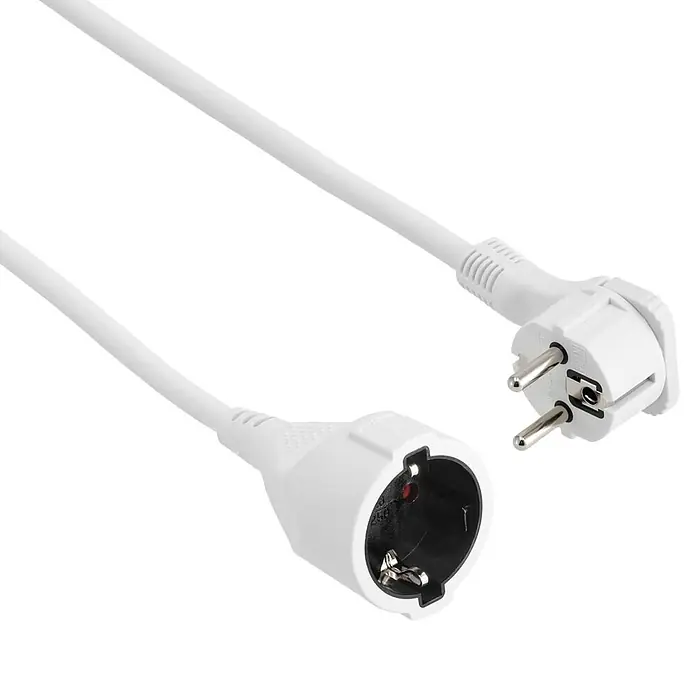 Hama Verlängerungskabel 00223242 mit Schutzkontakt Flachstecker - Weiß - Weißes Verlängerungskabel mit Schuko-Stecker und passender Schuko-Kupplung.
