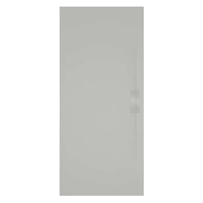 Poalgi Duschwanne Shile - L x B: 120 x 90 cm, Verbundwerkstoff, Hellgrau - Hellgraue Duschwanne mit rechteckigem Ablaufrost.