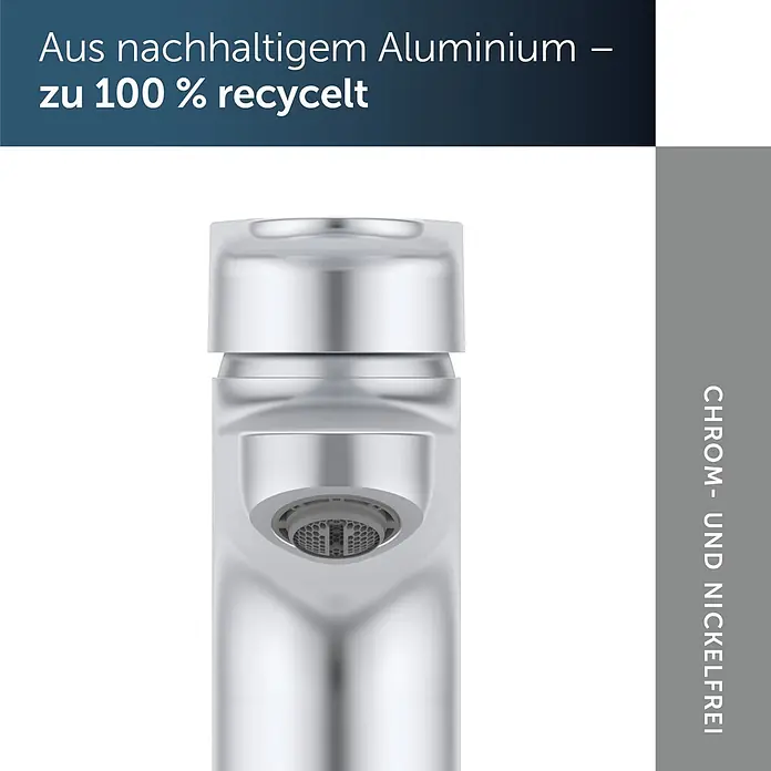 Ideal Standard Alu+ Waschtischarmatur - Höhe: 160 cm, Silber - Silberfarbene Armatur aus 100 % recyceltem, chrom- und nickelfreiem Aluminium.