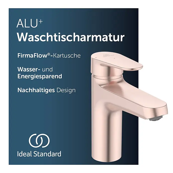 Ideal Standard Alu+ Waschtischarmatur - Höhe: 160 cm, Rosé - Roségoldene Waschtischarmatur von Ideal Standard in modernem Design.