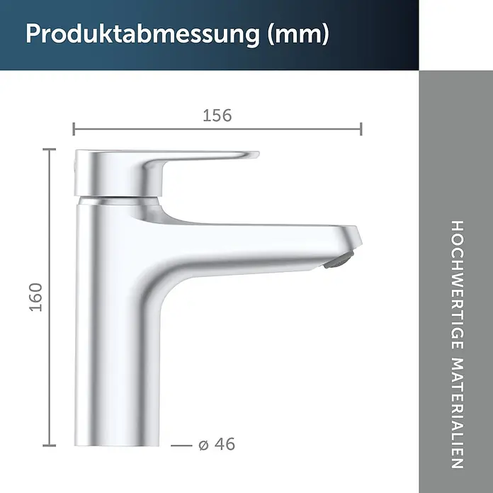 Ideal Standard Alu+ Waschtischarmatur - Höhe: 160 cm, Silber - Silberne Einhebel-Waschtischarmatur mit Abmessungen: Höhe 160mm, Breite 156mm, Basis-Ø 46mm.