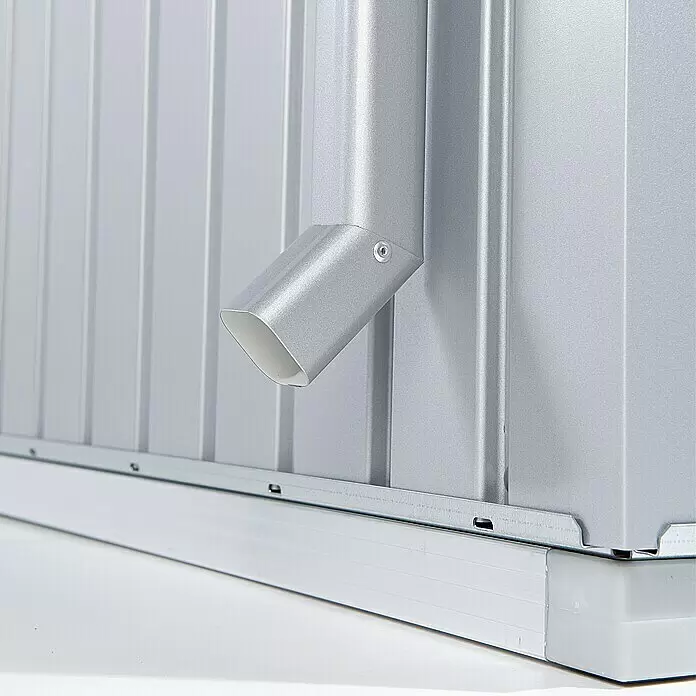 Biohort Europa Regenfallrohr-Set - Farbe: Silber, Länge: 1,7 m, 2 Stk. - Detailaufnahme