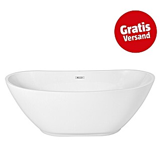 Camargue Freistehende Badewanne Phoenix (L x B: 180 x 86 cm, Sanitäracryl, Weiß)