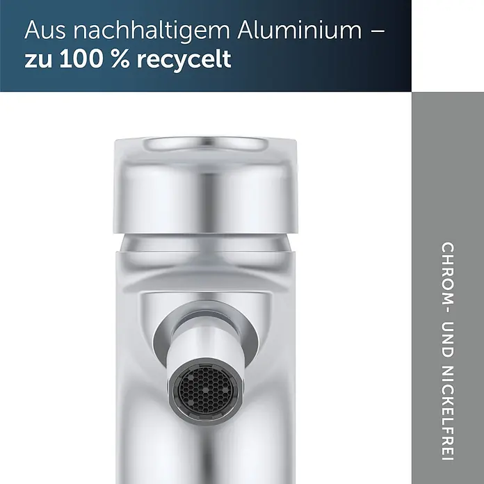 Ideal Standard Alu+ Bidetarmatur - Höhe: 140 mm, Silber - Silberfarbene Armatur aus 100% recyceltem, chrom- und nickelfreiem Aluminium.