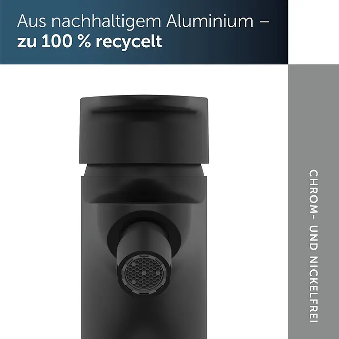 Ideal Standard Alu+ Bidetarmatur - Höhe: 140 mm, Schwarz - Schwarzer Wasserhahn aus 100% recyceltem Aluminium, chrom- und nickelfrei.