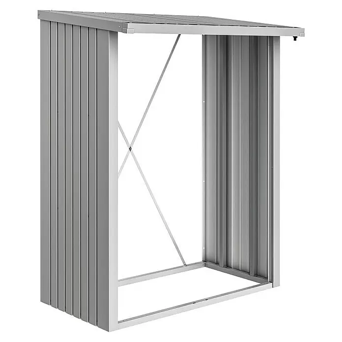 Biohort WoodStock Kaminholzregal WoodStock - Stahl, Silber Metallic, B x T x H: 157 x 102 x 199 cm
