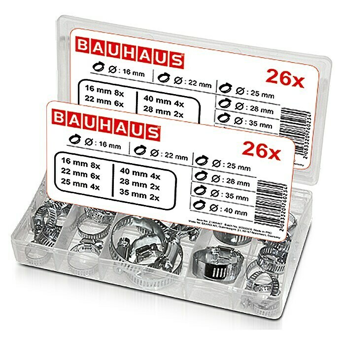 BAUHAUS Schlauchklemmen-Sortiment26 Stk., Metall Unknown