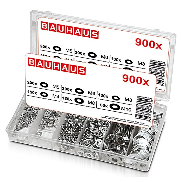 BAUHAUS Assortimentsdoos volgringen (900 stk., Metaal)
