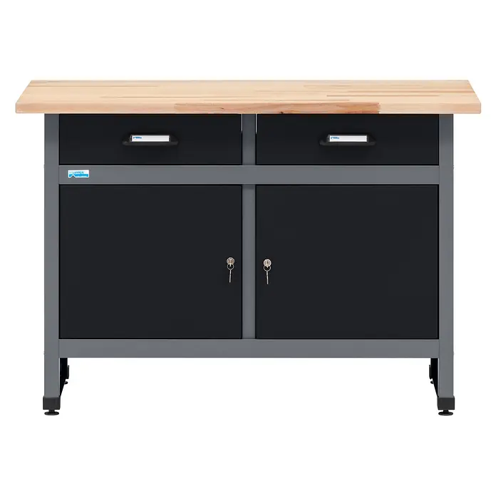 Küpper Werkbank - L x B: 120 x 60 cm, Arbeitshöhe: 84 cm, Belastbarkeit: 300 kg, Anzahl Schubladen: 2 Stk.
