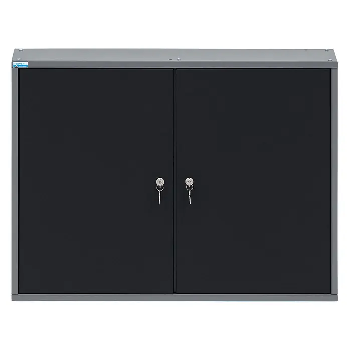 Küpper Hängeschrank - L x B x H: 80 x 20 x 60 cm, Schwarz/Anthrazit, Pulverbeschichtet, Anzahl Türen: 2 Stk.
