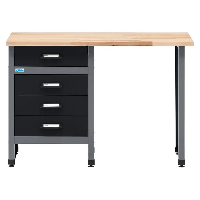 Küpper Werkbank - L x B: 60 x 120 cm, Arbeitshöhe: 84 cm, Belastbarkeit: 300 kg, Schwarz/Anthrazit