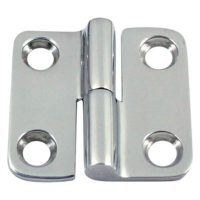 Marinetech Scharnier - 37 x 37 x 2,6 mm, Lochabstand: 23 mm, Links, Edelstahl, A4 - Metallscharnier mit vier Löchern. Das polierte Metallscharnier ist robust und langlebig, ideal für verschiedene Anwendungen.