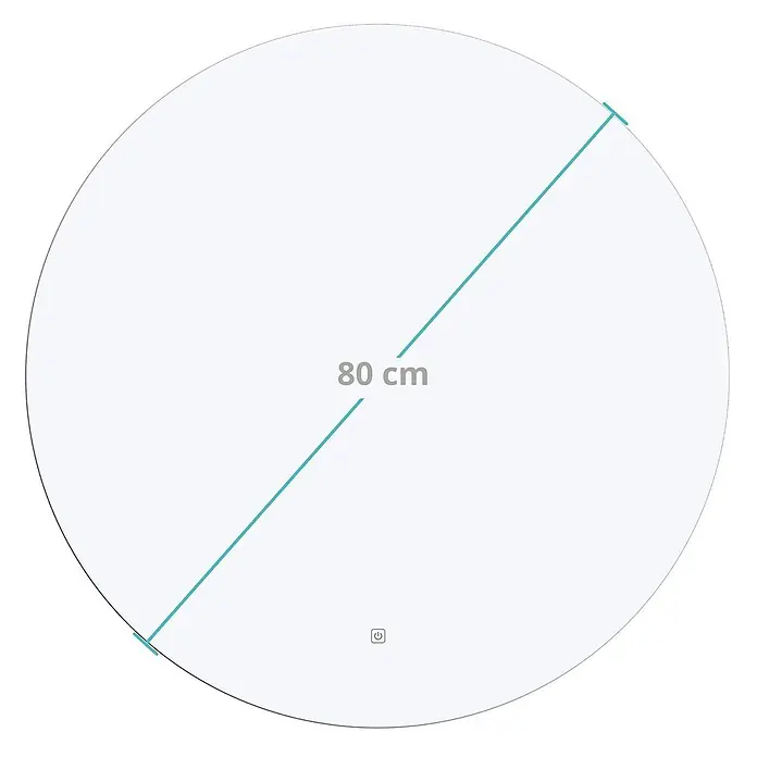 LOMAZOO Lichtspiegel LMZ-DALLAS - Durchmesser: 80 cm, Glänzend weiß - Runder Spiegel mit 80 cm Durchmesser und Touch-Bedientaste.
