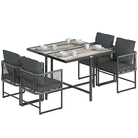 Outsunny  Gartentisch-Set