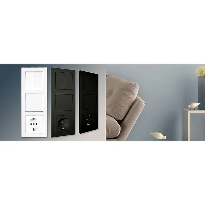 Panasonic Serienschalterwippe - Anthrazit, Kunststoff, Unterputzmontage - Modulare weiße und schwarze elektrische Lichtschalter und Steckdosen.