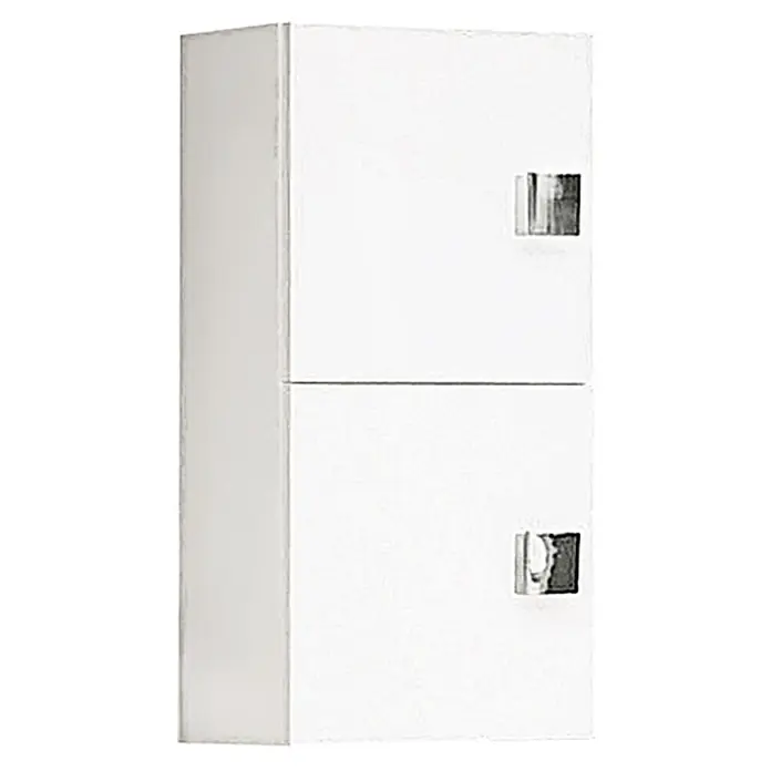 Schildmeyer Carree Oberschrank - 32,5 x 20 x 65 cm, Weiß - Weißer Spind mit zwei Fächern und silberfarbenen Griffen. Ideal für Büro oder Schule.