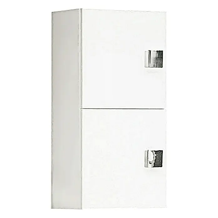 Schildmeyer Carree Oberschrank - 32,5 x 20 x 65 cm, Weiß - Weißer Spind mit zwei Fächern und silberfarbenen Griffen. Ideal für Büro oder Schule.