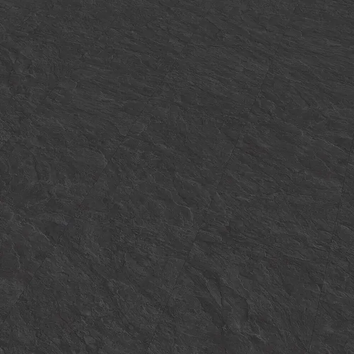 Egger Laminat Aquadura+ - Scivaro Schiefer, 1.292 x 327 x 7,5 mm - Dunkelgraue Schieferfliesen-Textur mit feinen Fugenlinien.