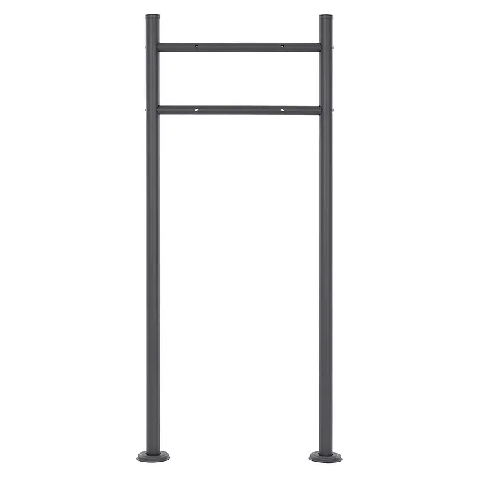 ECD Germany Standbriefkasten Briefkastenanlage mit Ständer Anthrazit 120cm Mailbox mit Pfosten - L x B x H: 17,5 x 55 x 120 cm, Weiß, Edelstahl - Dunkelgrauer Metall-Fahrradständer mit zwei Querstreben und zwei Pfosten.