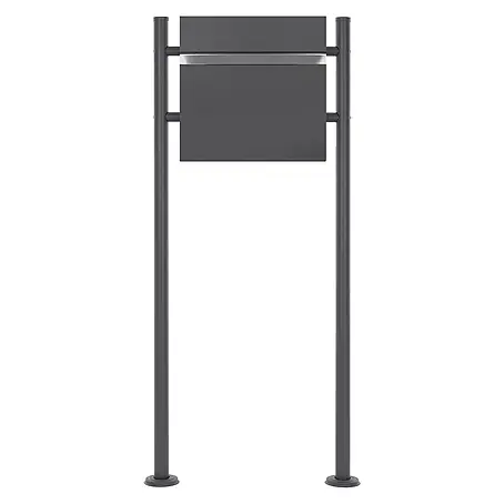 ECD Germany  Standbriefkasten Briefkastenanlage mit Ständer Anthrazit 120cm Mailbox mit Pfosten