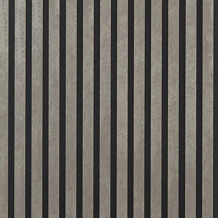 FibroTech Akustikpaneel Stone - Cement Stone, L x B x S: 2.440 x 520 x 18 mm - Vertikale Dekorplatte mit abwechselnd glatten dunkelgrauen und strukturierten hellgrauen Streifen.